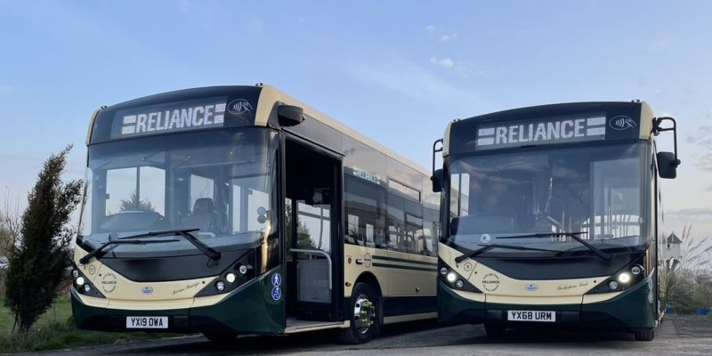 Two Reliance ADL buses